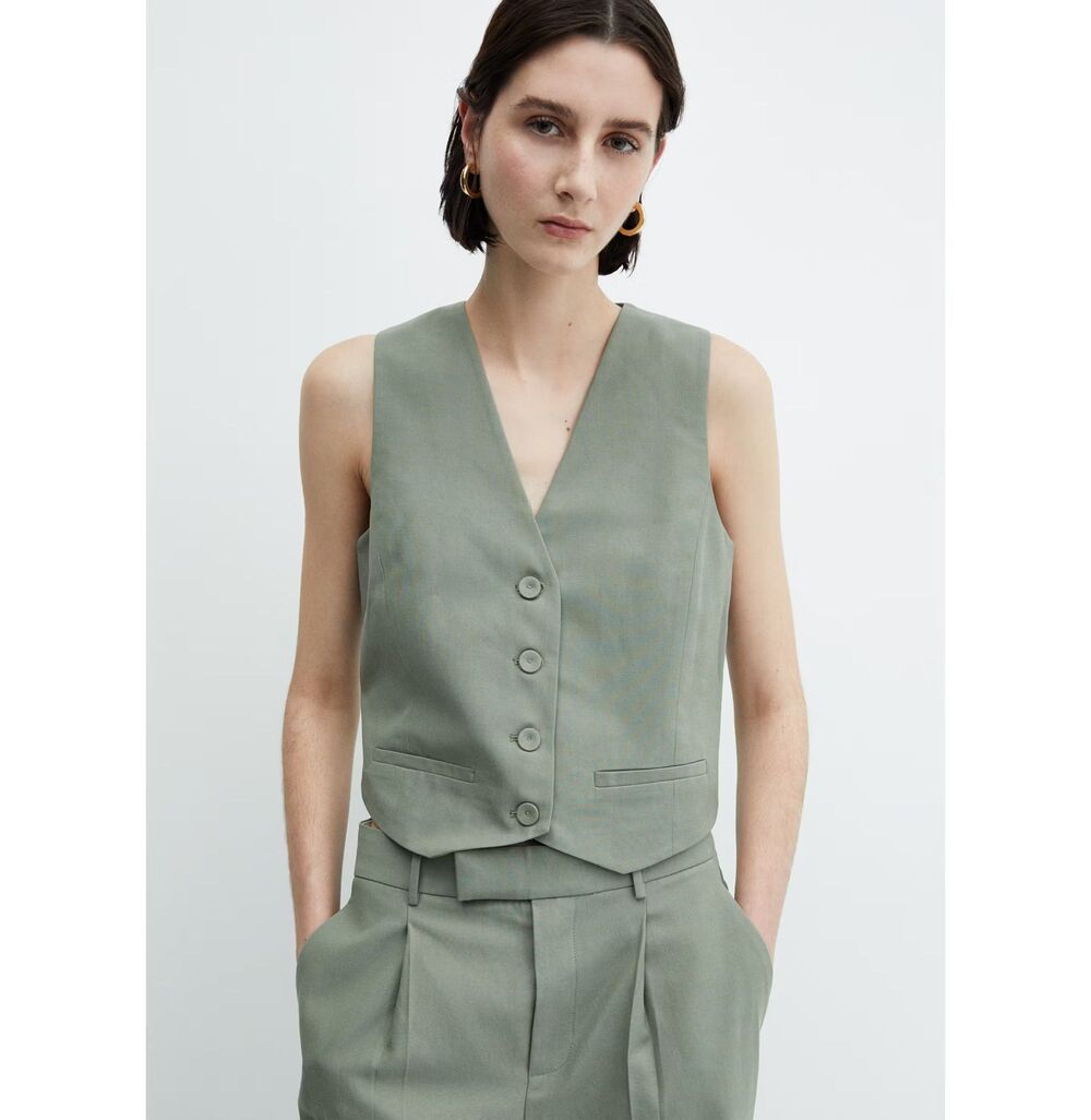 NWT Mango light olive green vest, size XL